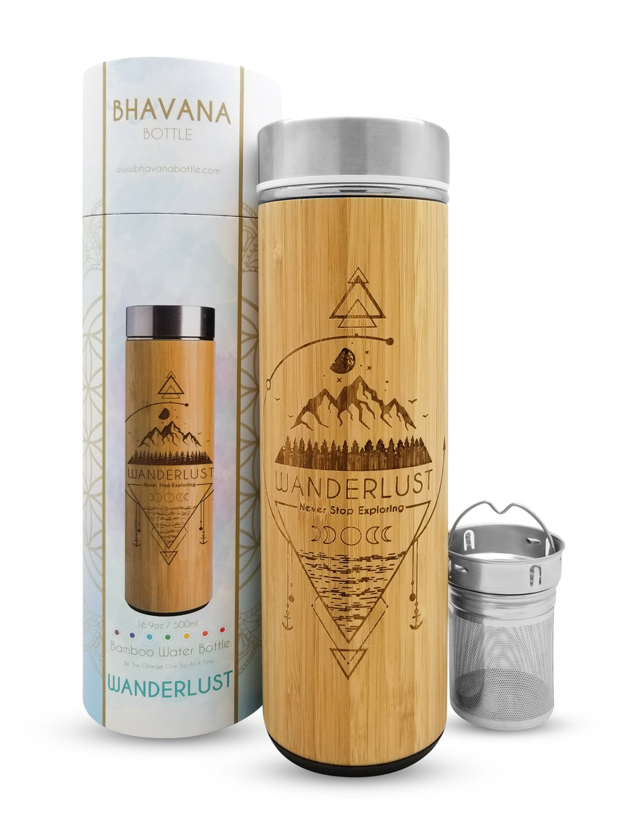 Wanderlust Bamboo Water Bottle